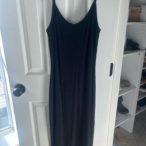 Fabletics Black Ribbed Maxi Dress